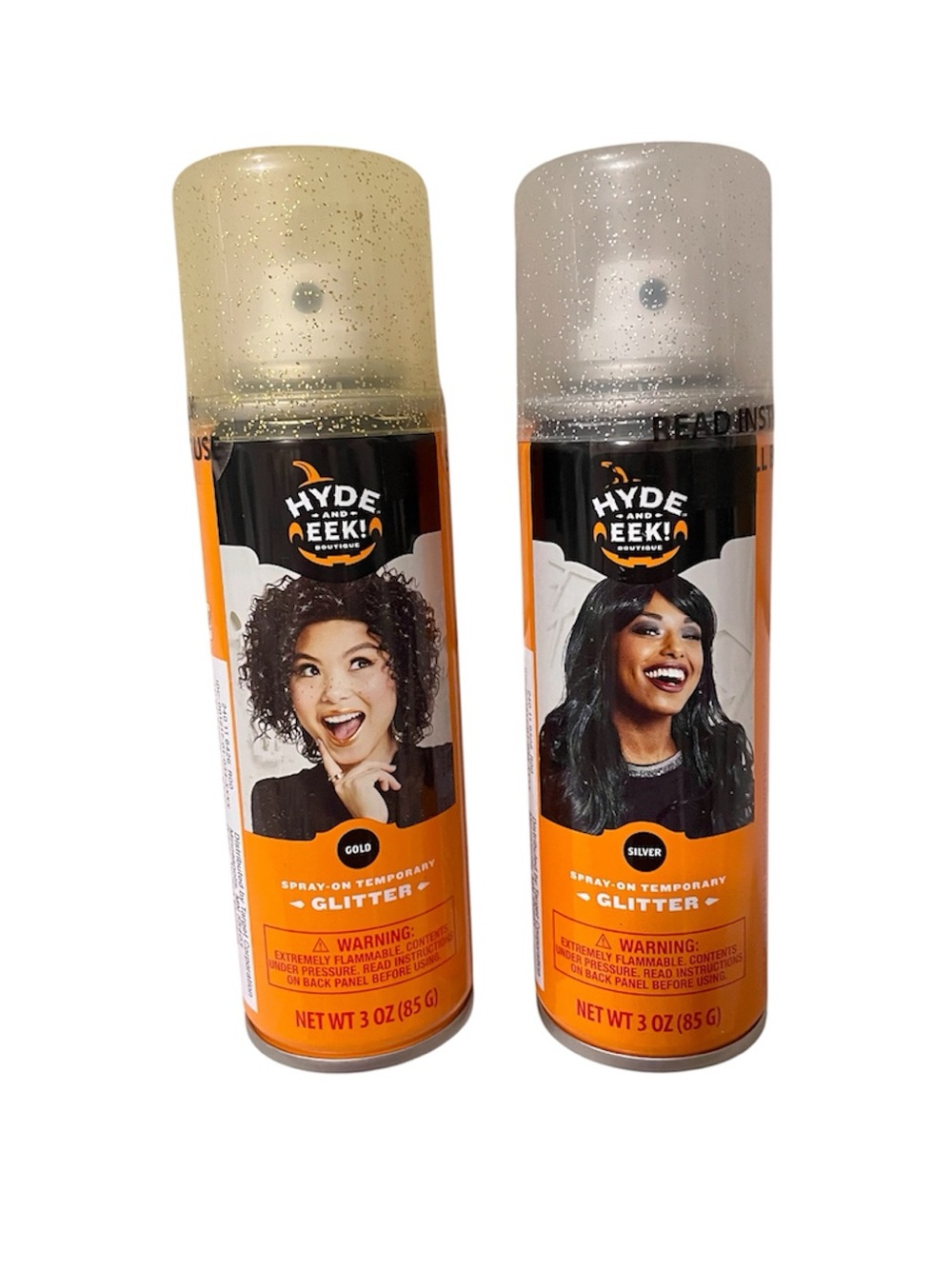 Hyde and EEK! 2 Pack Halloween Gold and Silver Spray-On Temporary Hair Glitter